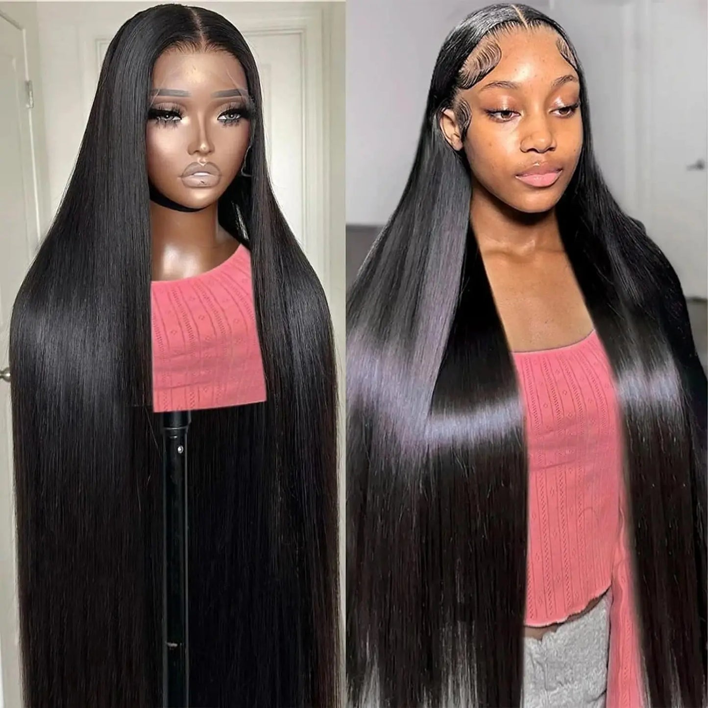 13x4 13x6 Bone Straight Lace Frontal Wigs Human Hair Pre Plucked HD Transparent Lace Frontal Wig For Women 200 Density HD Wigs