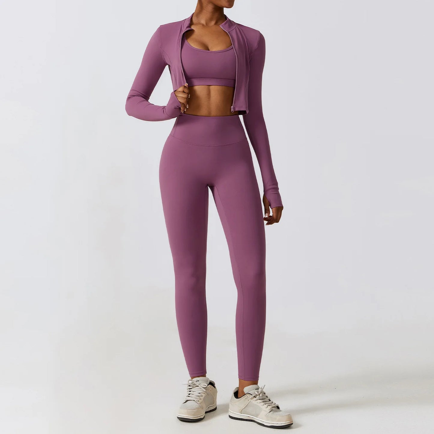 Sports Leggings Suit Yoga Set Workout Fitness Outfits Women Seamless Sportswear 3 Piece Gym Fitness Clothing Active Wear