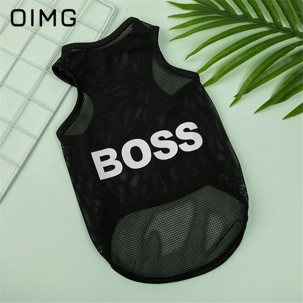 OIMG Thin Cat Dog Clothes Teddy Bichon Pomeranian Mesh Vest Spring Summer Small Dogs Sportswear Breathable Pet Jersey Tank Top