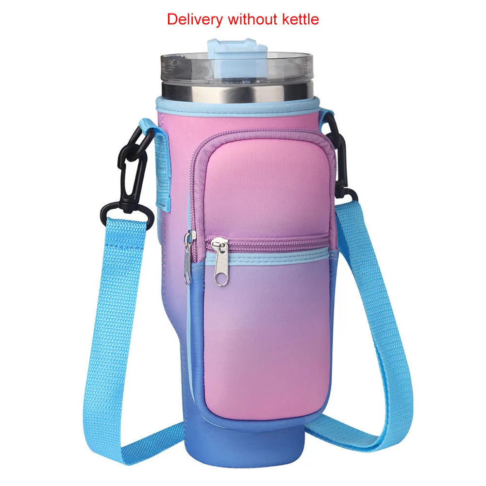 40oz Water Bottle Cover Bag Pouch With Adjustable Straps Neoprene Water Pouch Holder Bottle Carrier Bag For Stanley Quencher Cup