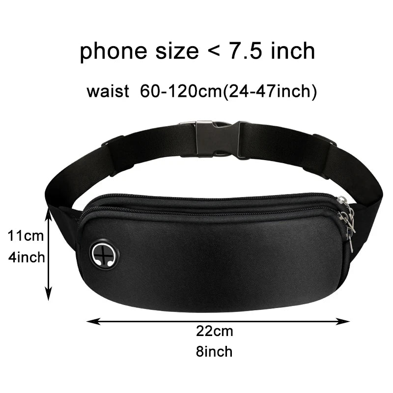 CWIKLES Sports Fanny Pack Women Belt Bag Men Running Waist Bag Phone Black Gym Bags Running Accessories