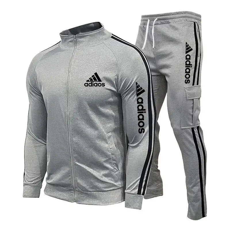 Men's Zipper Stand up Collar Sportswear Set, Sweatshirts and Sweatshirts, Sportswear, Running, Fitness Clothes, New, 2024