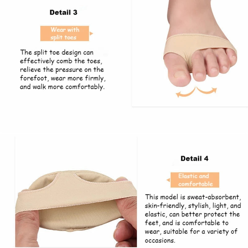 2Pcs Quality Forefoot Pads Women Heel Insoles for Shoes Breathable Foot Pads Shock Absorption Shoe Pad Adjust Size Half Inserts