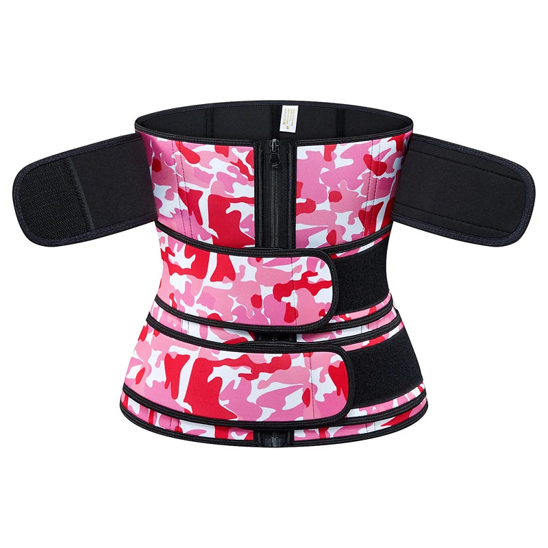 Neoprene Sauna Waist Trainer Corset Camouflage Sweat Slimming Belt for Weight Loss Compression Trimmer Workout Fitness