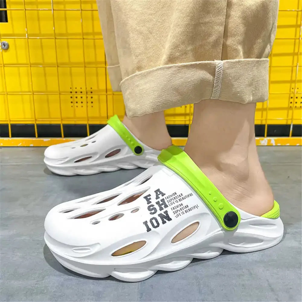 Without Back Closed Toe Mens Comfortable Slipper Breathable Sneakers Husband Shoes Adult Sandal Sports Trending Outings