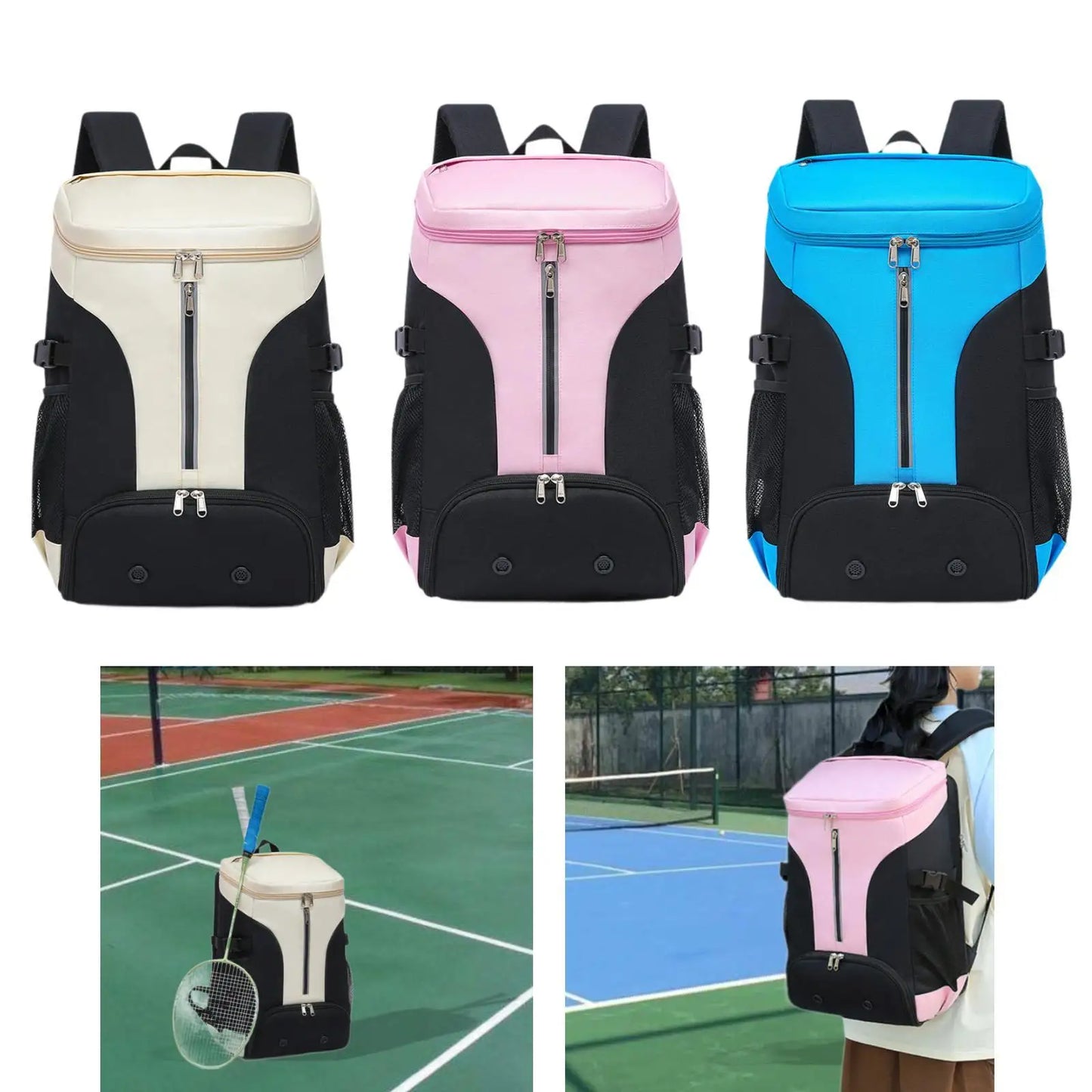 Badminton Backpack with Shoe Compartment Adjustable Strap Sport Bag Tennis Backpack for Outdoor Activities Travel Gym Women Men