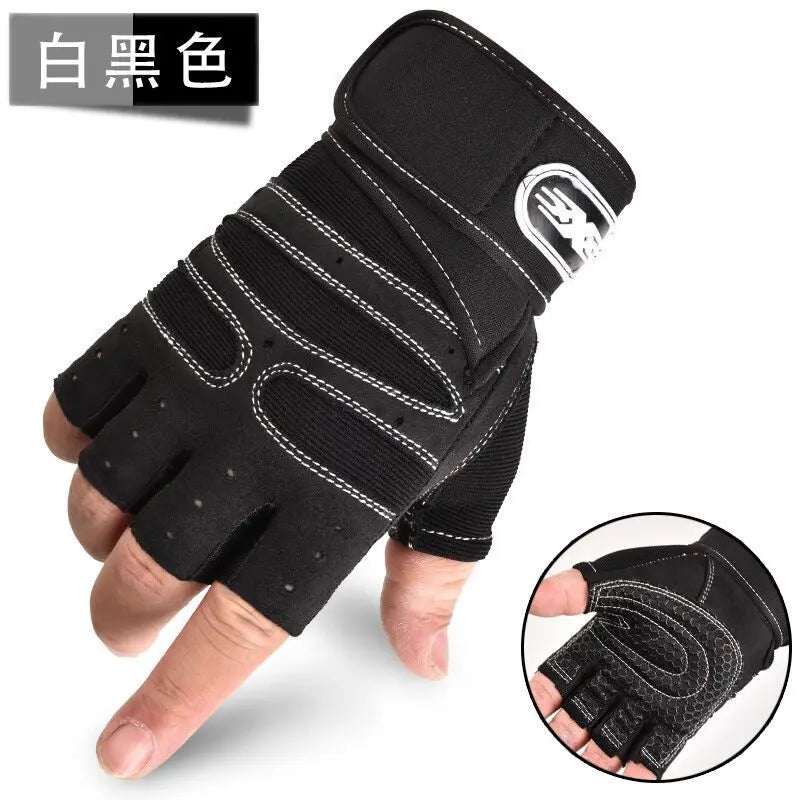 Gym Men Gloves Fitness Weightlifting Anti-slip Soft  Anti-shock Motor Half Finger Dumbbell Training Sports Cycling  Women Gloves