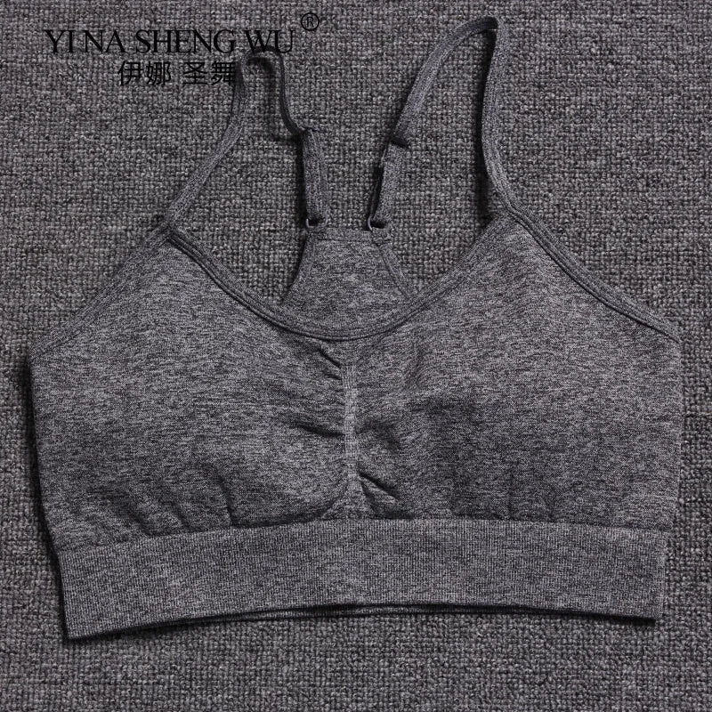 Seamless Yoga Set Women Fitness Pants Clothing Sportswear Woman Gym Leggings Padded Push-up Strappy Sports Bra 2 Pcs Sports Suit