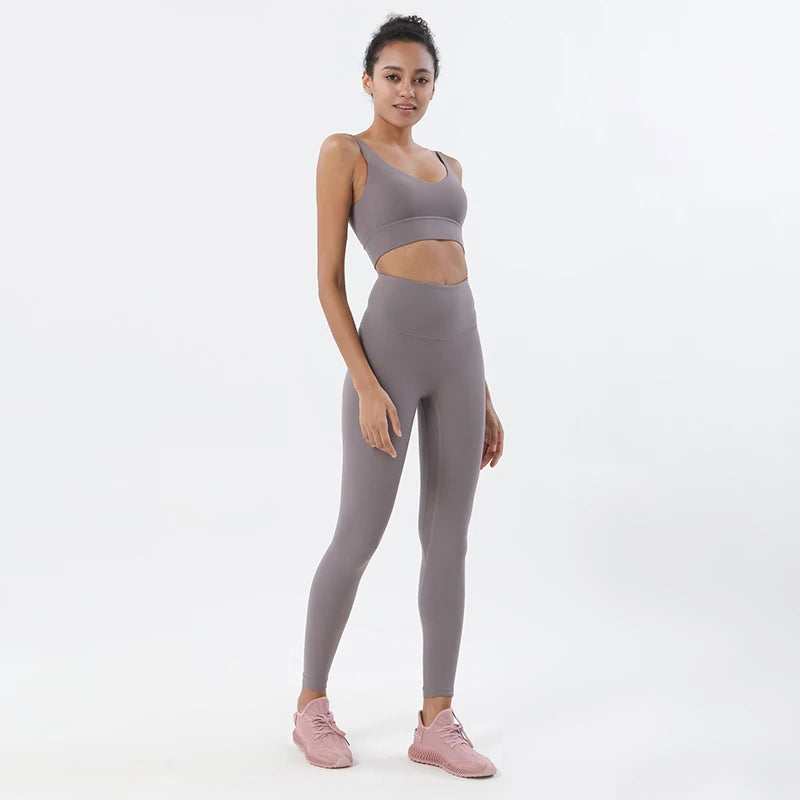 SOISOU Gym Clothes For Women Yoga Set Fitness Suit Women's Tracksuit Leggings Top Bra Sport Elastic Breathable Golf Sportswear